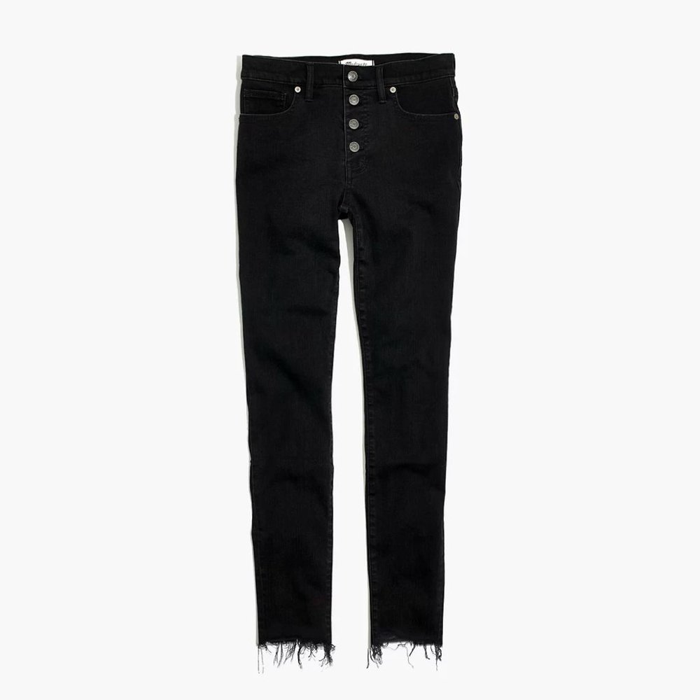 Madewell 9" Mid-Rise Skinny Jeans in Black Size 25